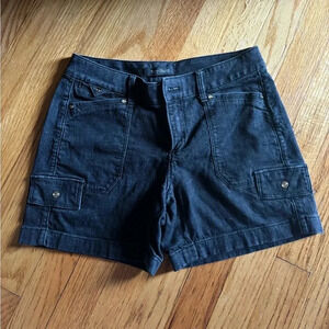 Black short shorts with gold detail